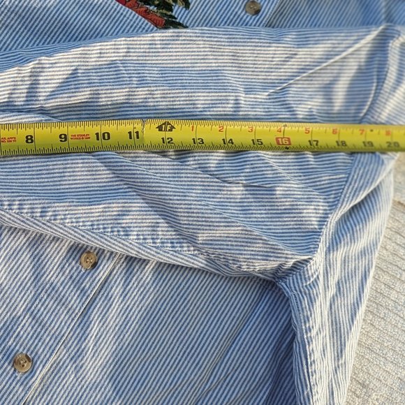 Vintage pinstripe scarecrow harvest button down - Picture 9 of 10